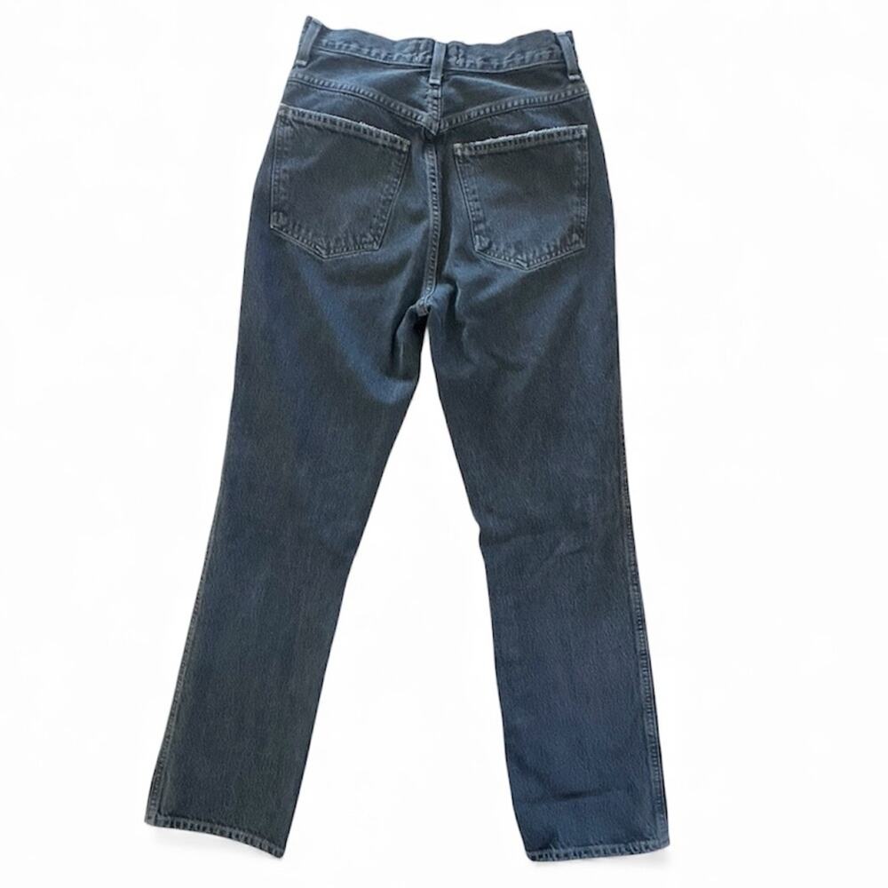 AGOLDE Women's Pinch Waist High Rise Kick Jeans Size 25 Pepper Black Cotton - Picture 2 of 9